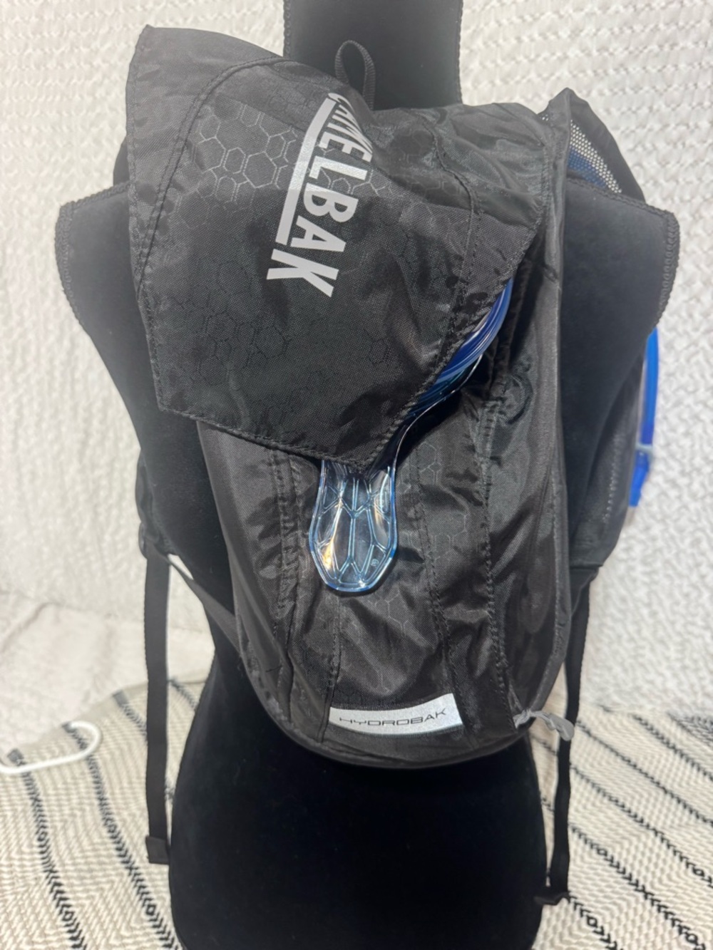 Black Hydration Backpack with Integrated Reservoir